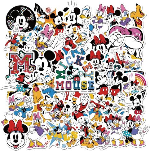 50pcs Mickey Mouse & Friends ، ملصقات مقاومة للماء لزجاجة ماء كوب محمول للدراجة ، مربع الأمتعة فينيل ، تصحيحات ، تصحيحات ، in Kuwait