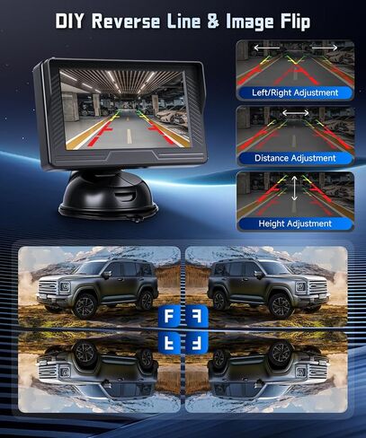 Rear Seat Baby Car Camera for Backseat HD-Rear-Facing Car Baby Monitor with Night Vision, Adjustable View Angle, Easy Setup,360°Rotatable car Camera, Safety for Kids with 4.3 inch IPS car Baby Monitor in Saudi Arabia