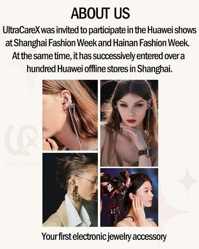 Diamond Protective Cover for Huawei FreeClip Wireless Earbuds, Made with Cubic Zirconia Stones, Easy to Remove, Includes Carrying Box(White) in Kuwait