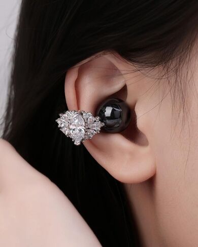 Diamond Protective Cover for Huawei FreeClip Wireless Earbuds, Made with Cubic Zirconia Stones, Easy to Remove, Includes Carrying Box(White) in Kuwait