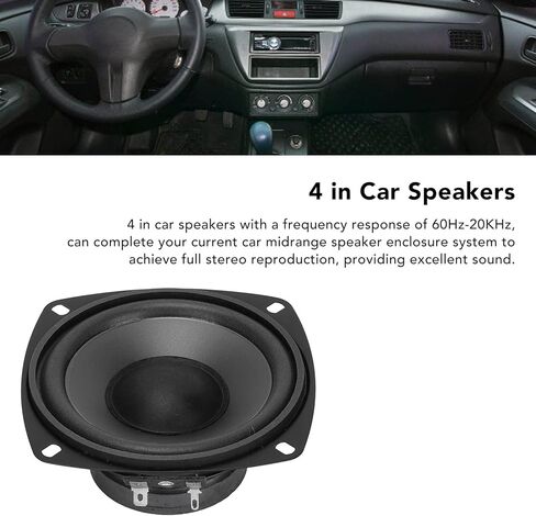 Car Speakers, Pack of 2 400W High Powered Car Loudspeakers Midrange System External Magnetic Type Coaxial 4 in Car Loudspeakers Replacement for Car Truck Traveling Driving, Black in Saudi Arabia
