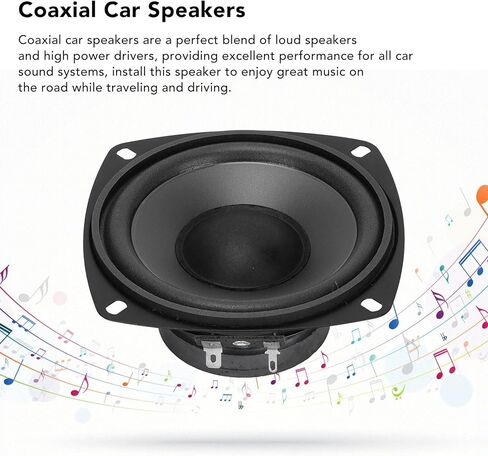 Car Speakers, Pack of 2 400W High Powered Car Loudspeakers Midrange System External Magnetic Type Coaxial 4 in Car Loudspeakers Replacement for Car Truck Traveling Driving, Black in Saudi Arabia