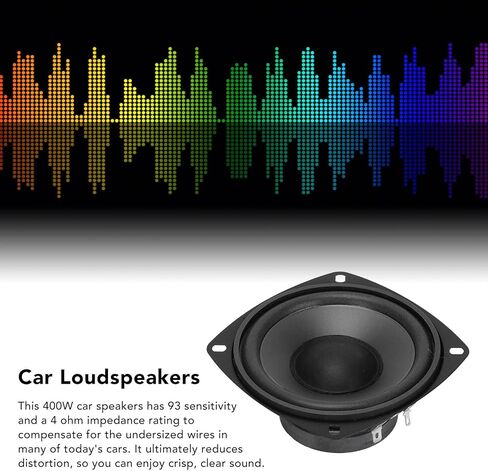 Car Speakers, Pack of 2 400W High Powered Car Loudspeakers Midrange System External Magnetic Type Coaxial 4 in Car Loudspeakers Replacement for Car Truck Traveling Driving, Black in Saudi Arabia