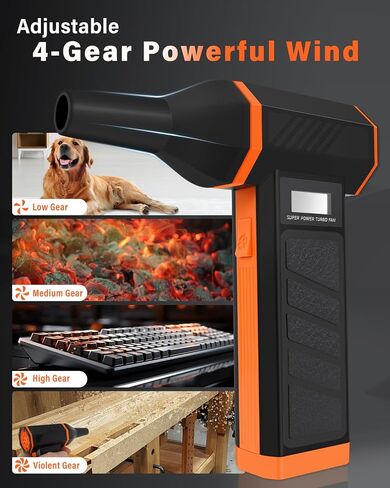 Compressed Air Duster-180000RPM Cordless Air Blower with LED Light, 4-Gear Adjustable Mini Jet Dry Blower with 5000mAh Rechargeable Battery for Computer Keyboard, Laptop, Replaces Compressed Air Cans in Saudi Arabia