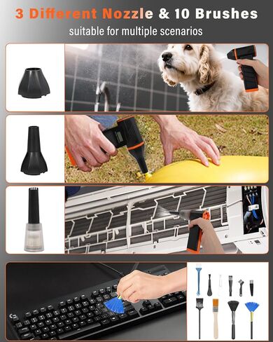 Compressed Air Duster-180000RPM Cordless Air Blower with LED Light, 4-Gear Adjustable Mini Jet Dry Blower with 5000mAh Rechargeable Battery for Computer Keyboard, Laptop, Replaces Compressed Air Cans in Saudi Arabia