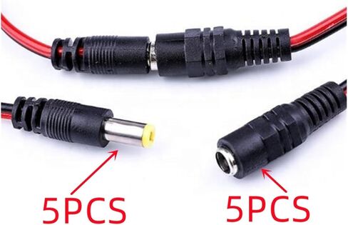 10pcs 5.5x2.1 Plug DC Male Female Cable Wire Connector(DC Male x10PCS) in Kuwait