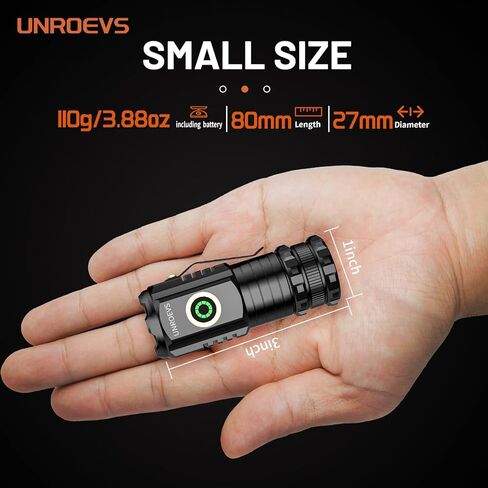 Mini Flashlight & UV Light Combo, Rechargeable EDC Pocket Flashlight with 5 Light Modes, Small Flash Light with Magnetic Base,365nm UV Flashlight, Black Light for Detection. in Kuwait