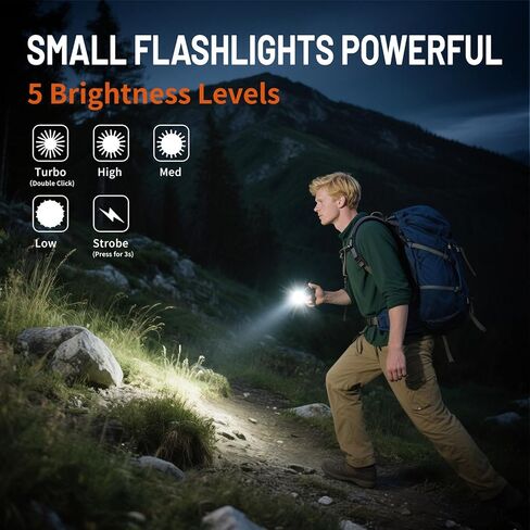Mini Flashlight & UV Light Combo, Rechargeable EDC Pocket Flashlight with 5 Light Modes, Small Flash Light with Magnetic Base,365nm UV Flashlight, Black Light for Detection. in Kuwait