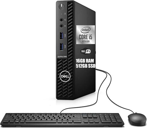 Dell Optiplex 3080 Micro Desktop Computer Mini PC ، Hexa-Core i5-10500t 2.3 جيجا هرتز حتى 3.8 جيجا هرتز ، ذاكرة الوصول العشوائي DDR4 16 جيجابايت ، 512 جيجا بايت SSD ، HDMI ، لوحة المفاتيح والماوس ، WiFi ، BT ، Windows 11 Pro (Reneded) in Saudi Arabia