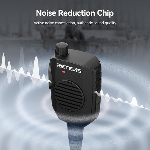 Retevis Walkie Talkie Speaker Mic,AI Noise Reduction,IP54 Waterproof,Kevlar Cable,for HD1 HD2 RT29 RT29D RT48 NR30 NR30S NR30D RB23,Compatible with Motorola GP328 Plus GP344 Two Way Radio (2 Pack) in Saudi Arabia