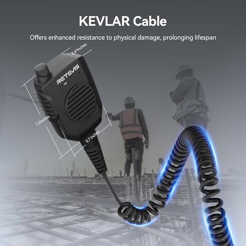 Retevis Walkie Talkie Speaker Mic,AI Noise Reduction,IP54 Waterproof,Kevlar Cable,for HD1 HD2 RT29 RT29D RT48 NR30 NR30S NR30D RB23,Compatible with Motorola GP328 Plus GP344 Two Way Radio (2 Pack) in Saudi Arabia