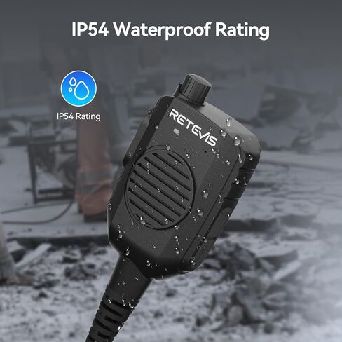 Retevis Walkie Talkie Speaker Mic,AI Noise Reduction,IP54 Waterproof,Kevlar Cable,for HD1 HD2 RT29 RT29D RT48 NR30 NR30S NR30D RB23,Compatible with Motorola GP328 Plus GP344 Two Way Radio (2 Pack) in Saudi Arabia