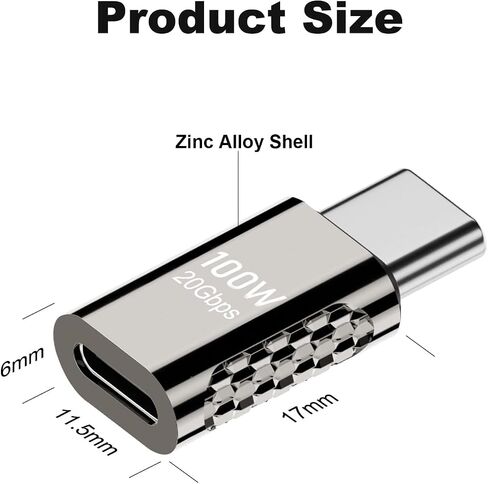2 Pack USB C Female to Female Adapter 100W,Type C Couple Support 20Gbps Data Transfer for Laptop, Phones and More Devices in Saudi Arabia