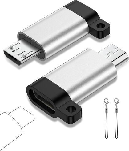 Micro USB إلى محول USB C ، و 2 عبوة من النوع C أنثى لمحول Micro USB الذكور ، و USB C إلى محول Micro USB الشحن السريع ومزامنة البيانات المتوافقة مع Galaxy S7 Edge و S6 و Nexus و Kindle و PS4 والمزيد in Kuwait