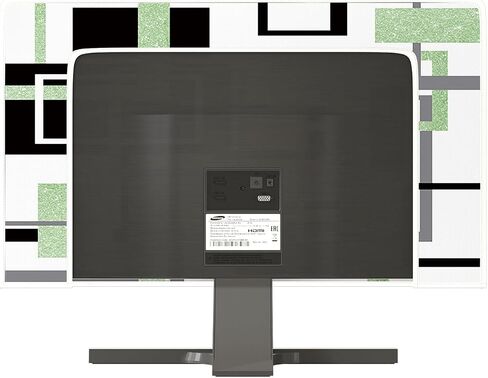 Baocicco Modern Geometric Waterproof Computer Monitor Cover 22, 23, 24, 25 Inch Abstract Squares Minimalism Stylish Protective Sleeve for iMac 27 inch, 26-29 inch PC, Desktop Computer and TV，Blue in Saudi Arabia