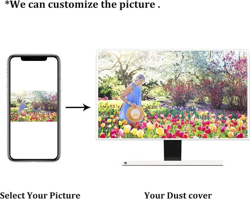 Baocicco Modern Geometric Waterproof Computer Monitor Cover 22, 23, 24, 25 Inch Abstract Squares Minimalism Stylish Protective Sleeve for iMac 27 inch, 26-29 inch PC, Desktop Computer and TV，Blue in Saudi Arabia