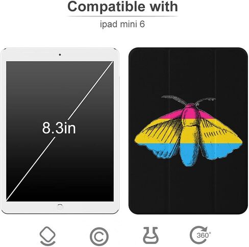 علبة عثة الحرير الحريرية pansexual مع حامل القلم رفيع الخفيف الوزن المتوافق مع iPad mini 4/5/6 mini4/5 （7.9in） in Kuwait