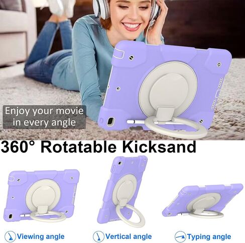Tablet Travel Kids Case Compatible with iPad 9/8/7th Generation 10.2" (iPad 9/8/7th Generation Case), iPad7/iPad8/iPad9 10.2 with Swivel Holder, Stand and Strap, Soft Siliko in Saudi Arabia