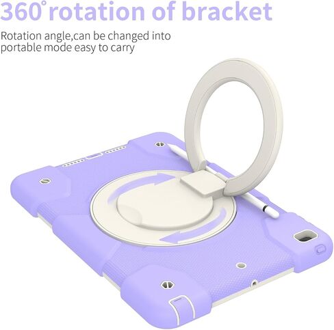 Tablet Travel Kids Case Compatible with iPad 9/8/7th Generation 10.2" (iPad 9/8/7th Generation Case), iPad7/iPad8/iPad9 10.2 with Swivel Holder, Stand and Strap, Soft Siliko in Saudi Arabia