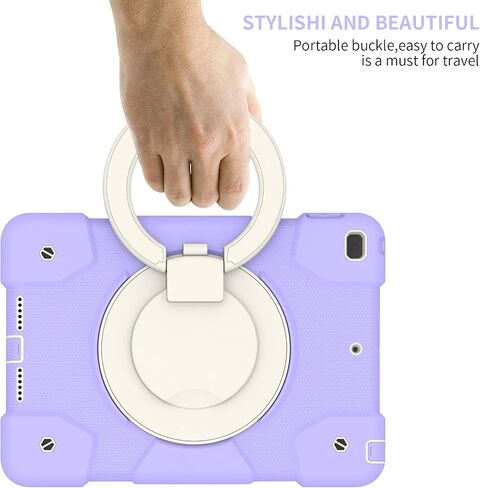 Tablet Travel Kids Case Compatible with iPad 9/8/7th Generation 10.2" (iPad 9/8/7th Generation Case), iPad7/iPad8/iPad9 10.2 with Swivel Holder, Stand and Strap, Soft Siliko in Saudi Arabia