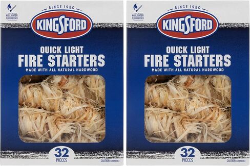 Kingsford Quick Light Fire Starters | Wooden Fire Starters Made with All Natural Hardwood for Grilling, Campfires, and Outdoor Fireplaces | 16 Count Fire Starter Rolls - 24 Pack in Kuwait