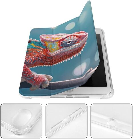 Colorful Chameleon Case with Pen Holder Slim Lightweight Trifold Stand Compatible with iPad mini 4/5/6 Mini6（8.3in） in Saudi Arabia