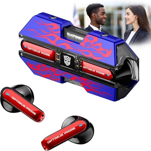 Transformers TF-T01 True Wireless Earbuds Wireless Bluetooth 5.4 Ear Buds Deep Bass Sound Earbud with Smart Noise Cancelling Mic IPX5 Waterproof in Ear Earphones for Android iOS Blue Optimus Prime in Saudi Arabia