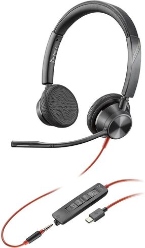 Poly Headphones with Microphone Blackwire 3325 Black in Saudi Arabia