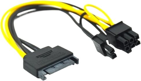 Single SATA 15 Pin Turn to 8 Pin Graphics Card Power Connector Line 6PIN+2PIN Adapter Cable 15P to 8P Graphics Card Line Cable(SATA-182) in Saudi Arabia