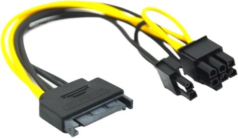 Single SATA 15 Pin Turn to 8 Pin Graphics Card Power Connector Line 6PIN+2PIN Adapter Cable 15P to 8P Graphics Card Line Cable(SATA-182) in Saudi Arabia