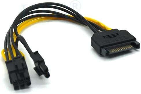 Single SATA 15 Pin Turn to 8 Pin Graphics Card Power Connector Line 6PIN+2PIN Adapter Cable 15P to 8P Graphics Card Line Cable(SATA-182) in Saudi Arabia