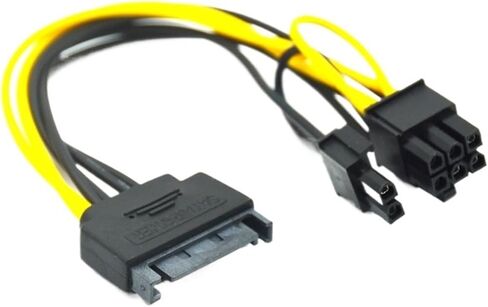 Single SATA 15 Pin Turn to 8 Pin Graphics Card Power Connector Line 6PIN+2PIN Adapter Cable 15P to 8P Graphics Card Line Cable(SATA-182) in Saudi Arabia