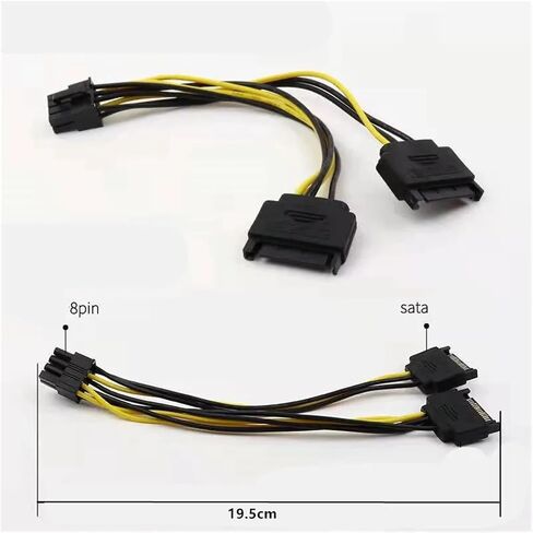 Single SATA 15 Pin Turn to 8 Pin Graphics Card Power Connector Line 6PIN+2PIN Adapter Cable 15P to 8P Graphics Card Line Cable(Sata x 1) in Saudi Arabia