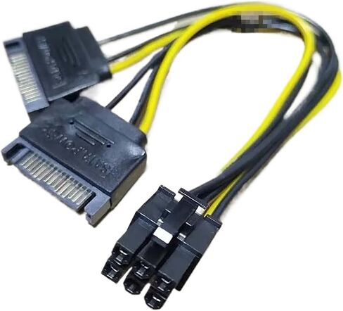 2x15Pin SATA to 6/8 Pin PCI-E SATA Cable Power Splitter Cable Power Supply Cable SATA Adapter Cable Graphics Card Power Cord(to 8 Pin) in Saudi Arabia
