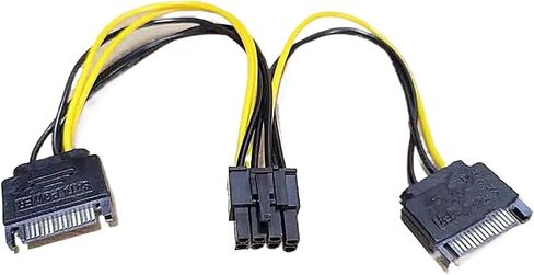 2x15Pin SATA to 6/8 Pin PCI-E SATA Cable Power Splitter Cable Power Supply Cable SATA Adapter Cable Graphics Card Power Cord(to 8 Pin) in Saudi Arabia
