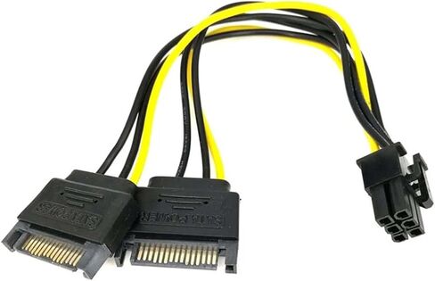 2x15Pin SATA to 6/8 Pin PCI-E SATA Cable Power Splitter Cable Power Supply Cable SATA Adapter Cable Graphics Card Power Cord(to 8 Pin) in Saudi Arabia