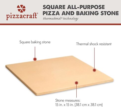 15" Square ThermaBond Baking/Pizza Stone - For Oven or Grill - PC9897 in Saudi Arabia