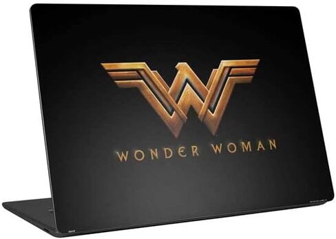 Skinit Laptop Decal Skin Compatible with Universal Laptop 14in (11.4 x 8.2in) - Officially Licensed Warner Bros Wonder Woman Gold Logo Design in Saudi Arabia
