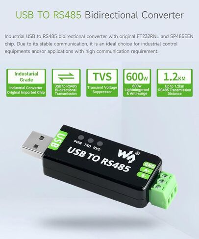 Waveshare 5pcs USB الصناعي إلى محول RS485 مع دوائر الحماية المضمنة FT232RL و SP485EEN لمعدات التحكم الصناعية و/أو التطبيقات in Saudi Arabia