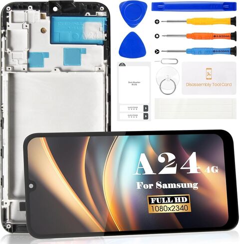 لاستبدال شاشة Samsung Galaxy A24 4G LCD لشاشة Samsung Galaxy A24 4G لـ SM-A245F و SM-A245M و SM-A245N لمجموعة تصنيف شاشة اللمس (مع الإطار والأسود) in Saudi Arabia