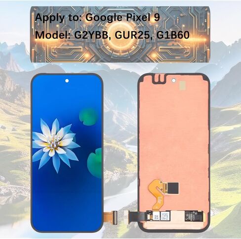 شاشة العرض لـ Google Pixel 9 OLED G2YBB GUR25 G1B60 LCD Screen Resembly Kit مع إطار (بصمة الدعم) in Kuwait