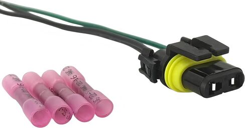 3-Wire 9012 Halogen Bulb Inside Headlight Connector Pigtail Kit - Compatible with Fiat 500 (2012-2017) - 16AWG OEM-Spec Wiring Harness LJQ in Saudi Arabia