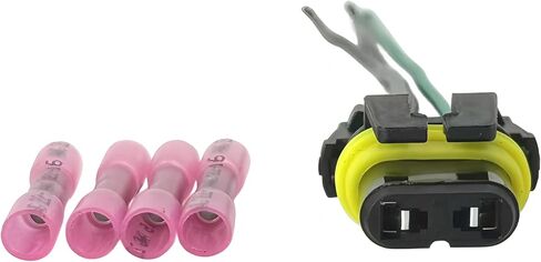 3-Wire 9012 Halogen Bulb Inside Headlight Connector Pigtail Kit - Compatible with Fiat 500 (2012-2017) - 16AWG OEM-Spec Wiring Harness LJQ in Saudi Arabia