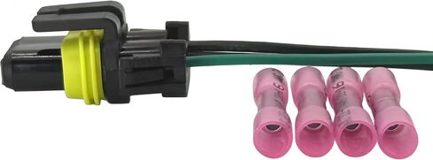 3-Wire 9012 Halogen Bulb Inside Headlight Connector Pigtail Kit - Compatible with Fiat 500 (2012-2017) - 16AWG OEM-Spec Wiring Harness LJQ in Saudi Arabia