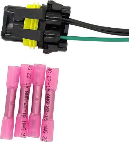 3-Wire 9012 Halogen Bulb Inside Headlight Connector Pigtail Kit - Compatible with Fiat 500 (2012-2017) - 16AWG OEM-Spec Wiring Harness LJQ in Saudi Arabia
