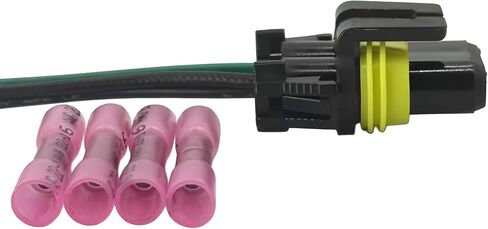 3-Wire 9012 Halogen Bulb Inside Headlight Connector Pigtail Kit - Compatible with Fiat 500 (2012-2017) - 16AWG OEM-Spec Wiring Harness LJQ in Saudi Arabia