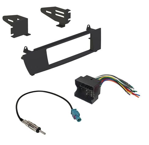 Single DIN Car Stereo تثبيت مجموعة DASH KIT متوافقة مع BMW X3 (مجموعة DASH ، تسخير الأسلاك ومحول الهوائي) 2004 2005 2006 2007 2008 2008 2010 in Kuwait