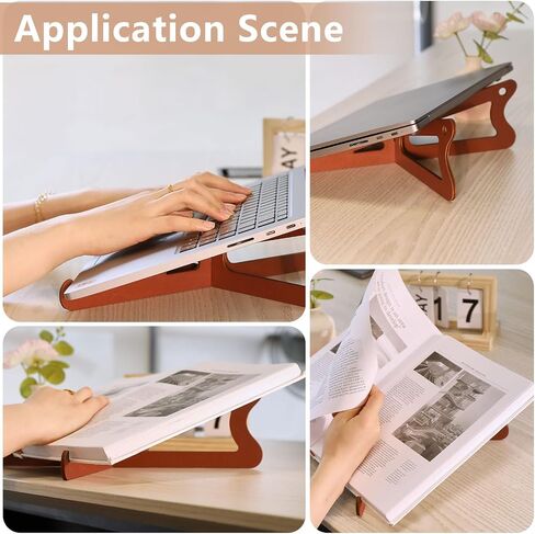 FREEBLOSS Wood Laptop Stand Detachable Computer Stand for Desk Vertical Laptop Holder Computer Riser Wooden Desk Accessories Suitable for 13.3"~16" Laptops in Saudi Arabia