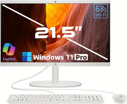 HP All-in-One PC Desktop PC-شاشة HD كاملة • معالج Intel مزدوج النواة • AI Copilot • WiFi 6 • AI-Noise Meduction • HDMI • Mouse and Keyboard مشمولة • Windows 11 Pro (RAM 16 GB | 1 TB SSD) in Saudi Arabia