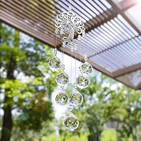 H&D HYALINE & DORA Suncatcher Window Hanging Tree of Life Heart Shaped Crystal Ball Prism Drop Pendant in Kuwait